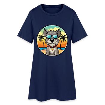Lunettes de soleil Bouvier Des Flandres Dog Breed Cartoon - Robe T-shirt Femme - marine clair - Devant