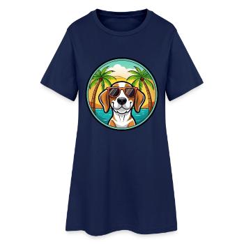 Treeing Walker Coonhound Hunderasse Cartoon Strand - Frauen T-Shirt-Kleid - Light Navy - Vorne