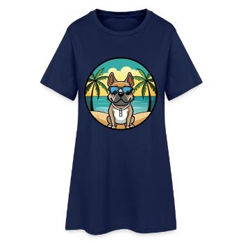 Lunettes de soleil Braque Du Bourbonnais Dog Breed Cartoon - Robe T-shirt Femme - marine clair - Devant