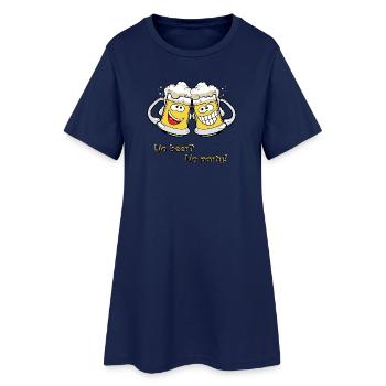 Chopes à bière - Robe T-shirt Femme - marine clair - Devant