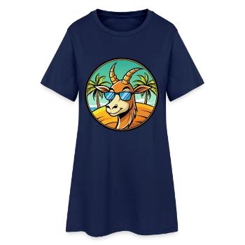Antilope Lustige Cartoon Sommer Strand Sonnenbrille - Frauen T-Shirt-Kleid - Light Navy - Vorne