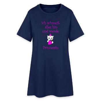 Prinzessin - Frauen T-Shirt-Kleid - Light Navy - Vorne