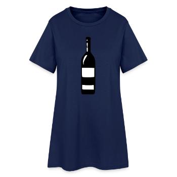 Bouteille de vin, vin blanc, cadeau de vin rouge. - Robe T-shirt Femme - marine clair - Devant