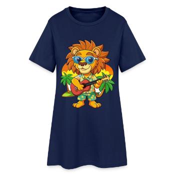 Lunettes de soleil de plage d’été Funny Lion Hawaiian - Robe T-shirt Femme - marine clair - Devant