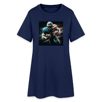 Patriotischer American Football - Frauen T-Shirt-Kleid - Light Navy - Vorne