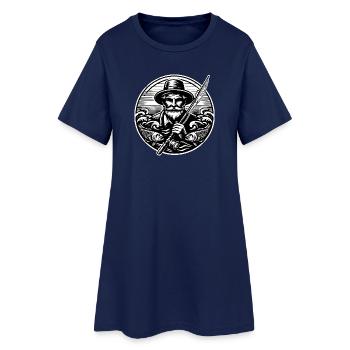 Logo du pêcheur - Robe T-shirt Femme - marine clair - Devant