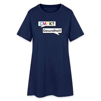 CMYK Grafiker Nerd Spruch Geschenk Shirt - Frauen T-Shirt-Kleid - Light Navy - Vorne