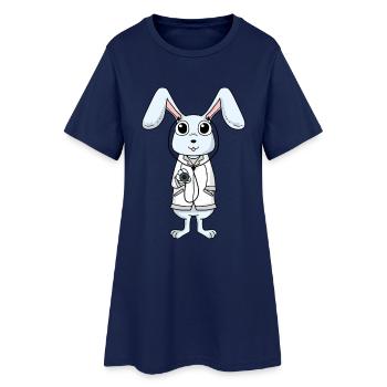 Lapin médecin médecin infirmière vétérinaire - Robe T-shirt Femme - marine clair - Devant