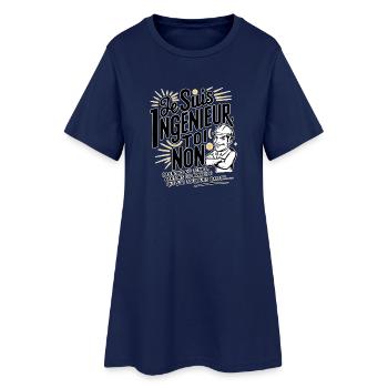 Je suis ingénieur — toi non - Robe T-shirt Femme - marine clair - Devant