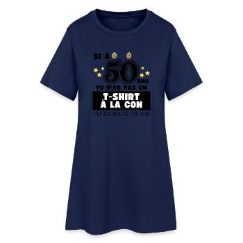 Le T-shirt à la con 50ème Anniversaire - Robe T-shirt Femme - marine clair - Devant