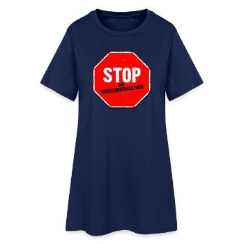 Stoppt die Massenbierhaltung - Frauen T-Shirt-Kleid - Light Navy - Vorne