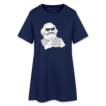 Karl Marx Hände bilden ein Herz Marxisten - Frauen T-Shirt-Kleid - Light Navy - Vorne