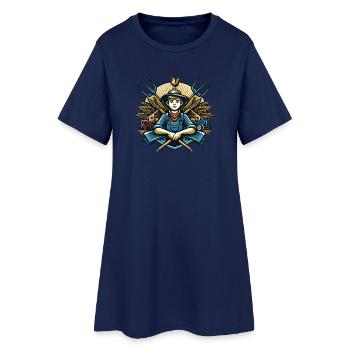 Logo du garçon du village - Robe T-shirt Femme - marine clair - Devant