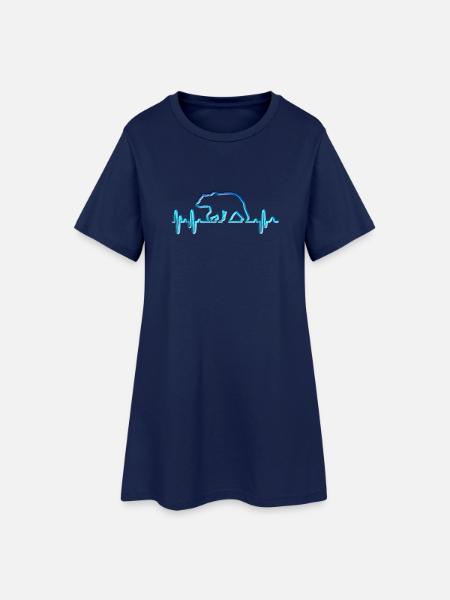 Bär - Frauen T-Shirt-Kleid - Light Navy