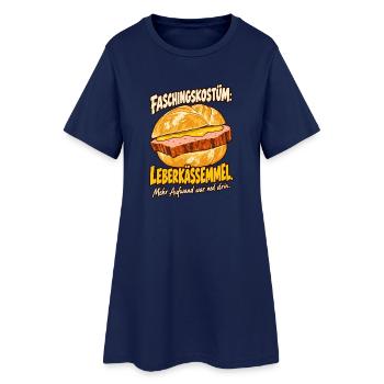 Faschingskostüm Leberkässemmel - Frauen T-Shirt-Kleid - Light Navy - Vorne