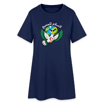 Frieden für alle – Algerien - Frauen T-Shirt-Kleid - Light Navy - Vorne