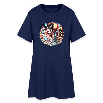 Yūrei: Der japanische Geist des Bedauerns - Frauen T-Shirt-Kleid - Light Navy - Vorne
