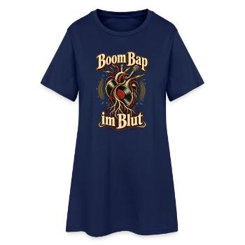 Boom Bap Oldschool Hip Hop 90er Rap Fan - Frauen T-Shirt-Kleid - Light Navy - Vorne