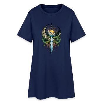 Mystische Mondlandschaft – Natur & Fantasy - Frauen T-Shirt-Kleid - Light Navy - Vorne