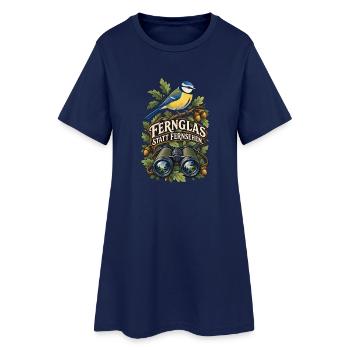 Blaumeise - Vogel Fernglas Naturgenuss - Frauen T-Shirt-Kleid - Light Navy - Vorne
