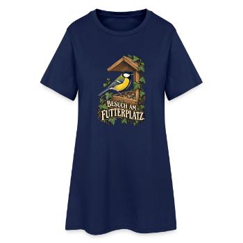 Kohlmeise - Besuch am Futterplatz Vogel - Frauen T-Shirt-Kleid - Light Navy - Vorne