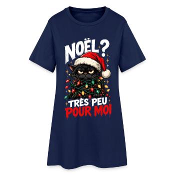 Schwarze Katze Weihnachten Sehr wenig für mich - Frauen T-Shirt-Kleid - Light Navy - Vorne