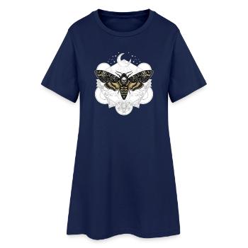 Totenkopfschwärmer mit Mond - Frauen T-Shirt-Kleid - Light Navy - Vorne