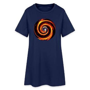 Feuerwirbel Spirale Hitzekunst - Frauen T-Shirt-Kleid - Light Navy - Vorne