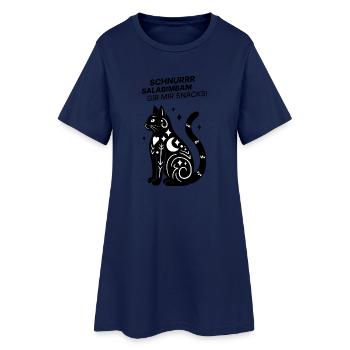 Schnurrrsalabimbam - Gib mir Snacks! - Katze - Frauen T-Shirt-Kleid - Light Navy - Vorne