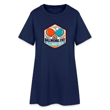 Tischtennis – Ballwechsel statt Alltagsstress - Frauen T-Shirt-Kleid - Light Navy - Vorne