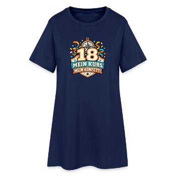 18 Geburtstag – Mein Kurs, mein Konfetti - Frauen T-Shirt-Kleid - Light Navy - Vorne