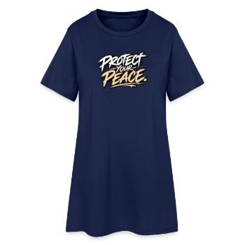 Protect Your Peace – Urban Streetwear - Frauen T-Shirt-Kleid - Light Navy - Vorne