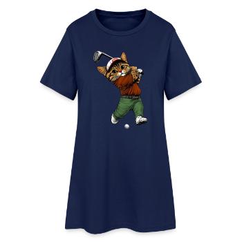 Golf Katzen - Frauen T-Shirt-Kleid - Light Navy - Vorne