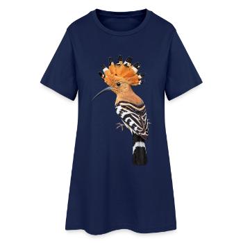 Wiedehopf Farbkrone Muster - Frauen T-Shirt-Kleid - Light Navy - Vorne