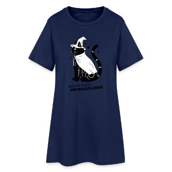 Macht Platz ihr Magielosen! – Schwarze Katze Hexe - Frauen T-Shirt-Kleid - Light Navy - Vorne