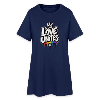 Love Unites - Frauen T-Shirt-Kleid - Light Navy - Vorne