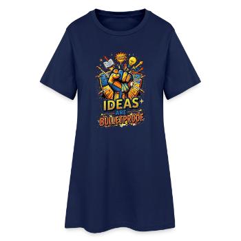 Ideas_are_Bulletproof_-_Pop_Art - Frauen T-Shirt-Kleid - Light Navy - Vorne