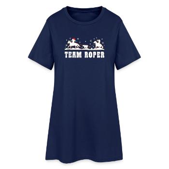 Team Roper Rodeo Cowboy Lasso Weihnachten - Frauen T-Shirt-Kleid - Light Navy - Vorne