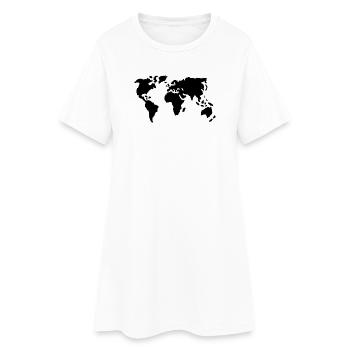 Welt - Frauen T-Shirt-Kleid - Weiß - Vorne