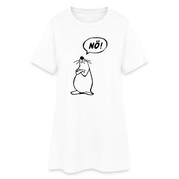 Nö Maus schwarz NÖ - Frauen T-Shirt-Kleid - Weiß - Vorne