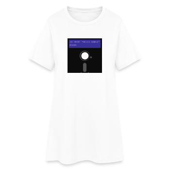 Disque floppy - Robe T-shirt Femme - blanc - Devant