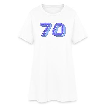 70. 70 ANS. 70e ANNIVERSAIRE. ANNIVERSAIRE 70 ANS. - Robe T-shirt Femme - blanc - Devant