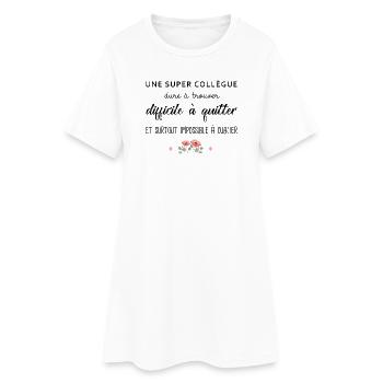 Cadeau Collègue une super collègue cadeau retraite - Robe T-shirt Femme - blanc - Devant