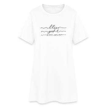 Meer geht immer, Urlaub am Meer, Nordsee, Ostsee - Frauen T-Shirt-Kleid - Weiß - Vorne