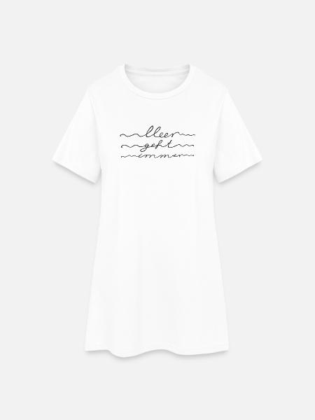 Meer geht immer, Urlaub am Meer, Nordsee, Ostsee - Frauen T-Shirt-Kleid - Weiß