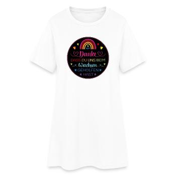 Danke dass Du uns beim Wachsen geholfen hast - Frauen T-Shirt-Kleid - Weiß - Vorne