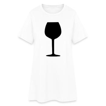 Verre de vin Cadeau de vin Black Grapevine - Robe T-shirt Femme - blanc - Devant