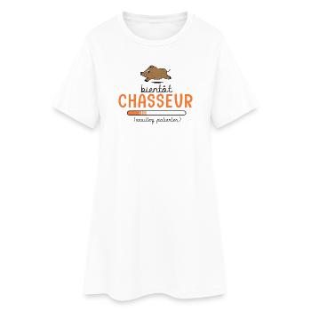 Bientôt Chasseur Body Bébé Cadeau Papa Chasse - Robe T-shirt Femme - blanc - Devant