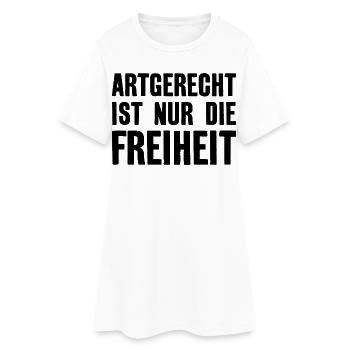 ARTGERECHT IST NUR DIE FREIHEIT VEGAN VEGANER - Frauen T-Shirt-Kleid - Weiß - Vorne