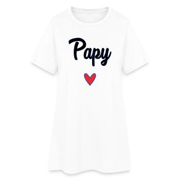 PAPY. FÊTE DES PÈRES. BONNE FÊTE PAPY. JE T'AIME. - Robe T-shirt Femme - blanc - Devant